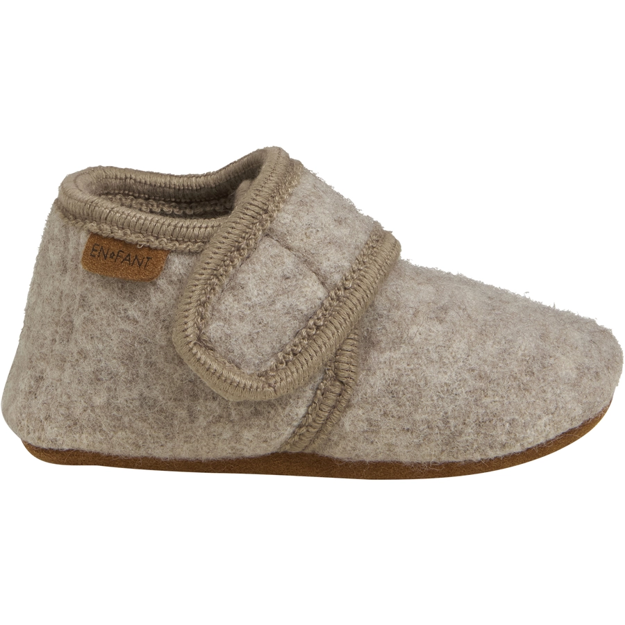 EN FANT Baby Wool Slippers Sand Melange