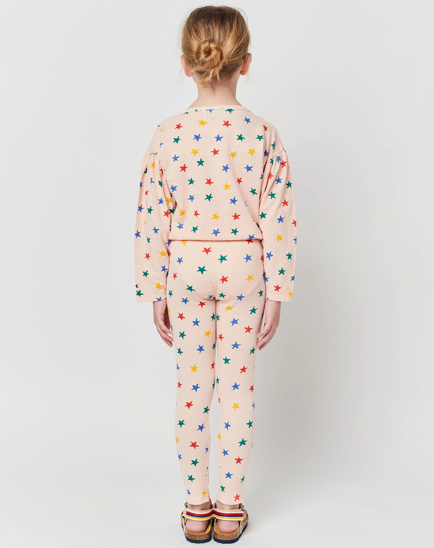 Leggings MULTICOLOR STARS ALL OVER in light pink