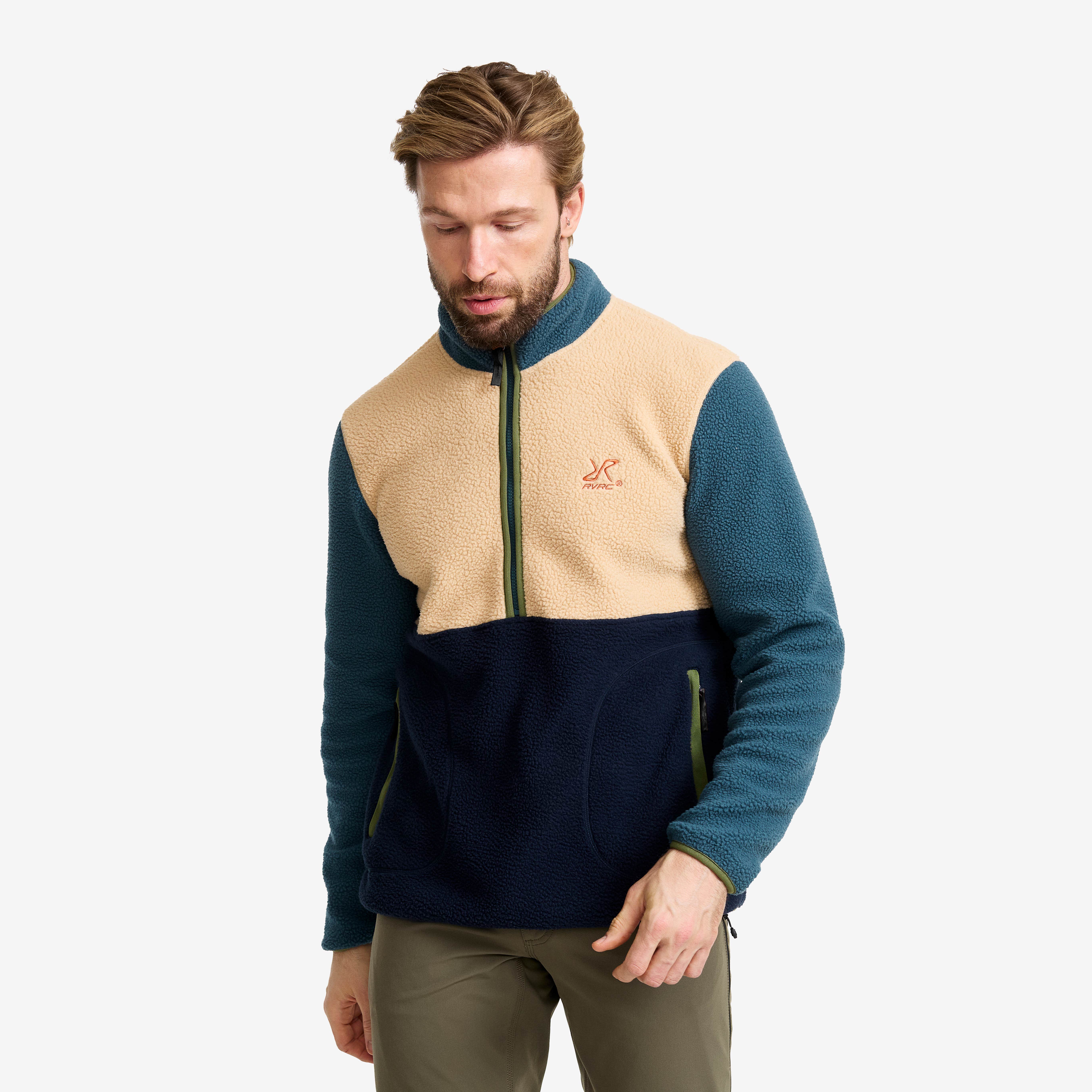 Canyon Half-zip Pile Fleece Herre Orion Blue/Safari Beige
