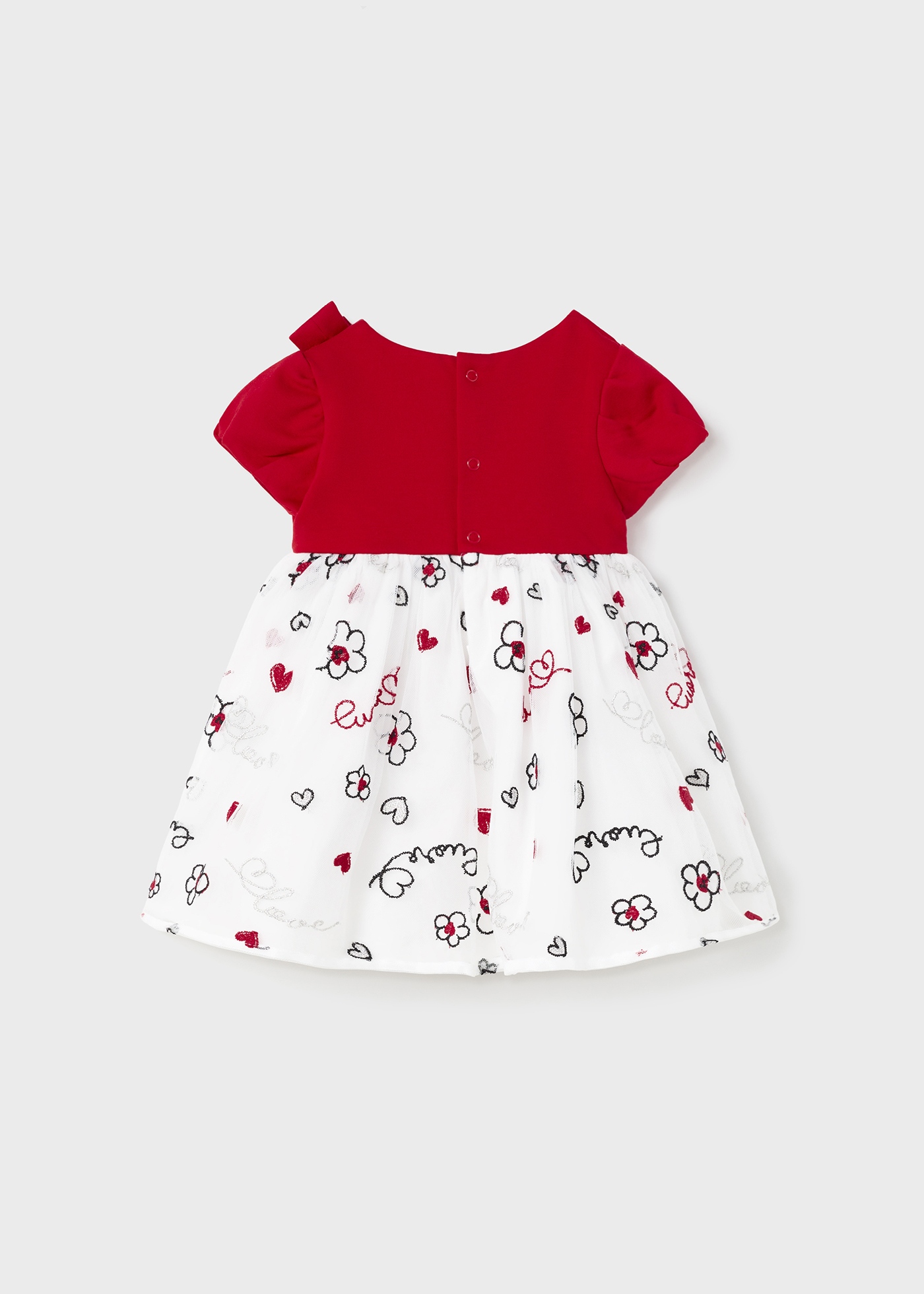 Vestido de tule bordado para bebê