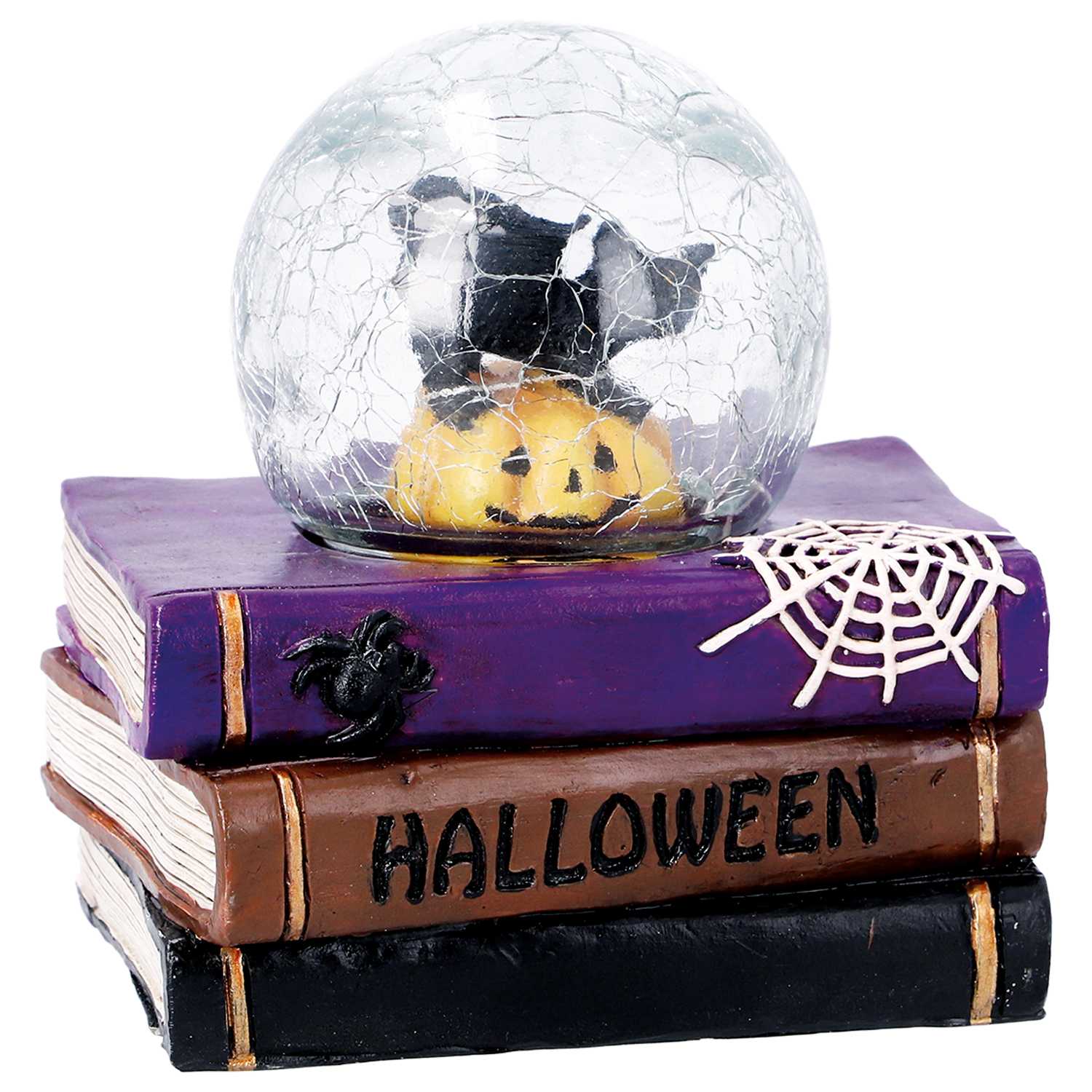 novooo Deko Buch LED Kugel m. Katze 13x12cm