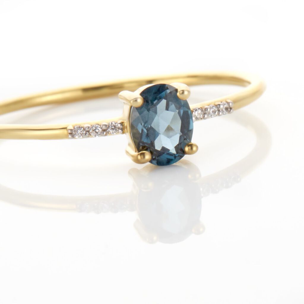 Bague Or Jaune Jehane Topaze Oxydes De Zirconium