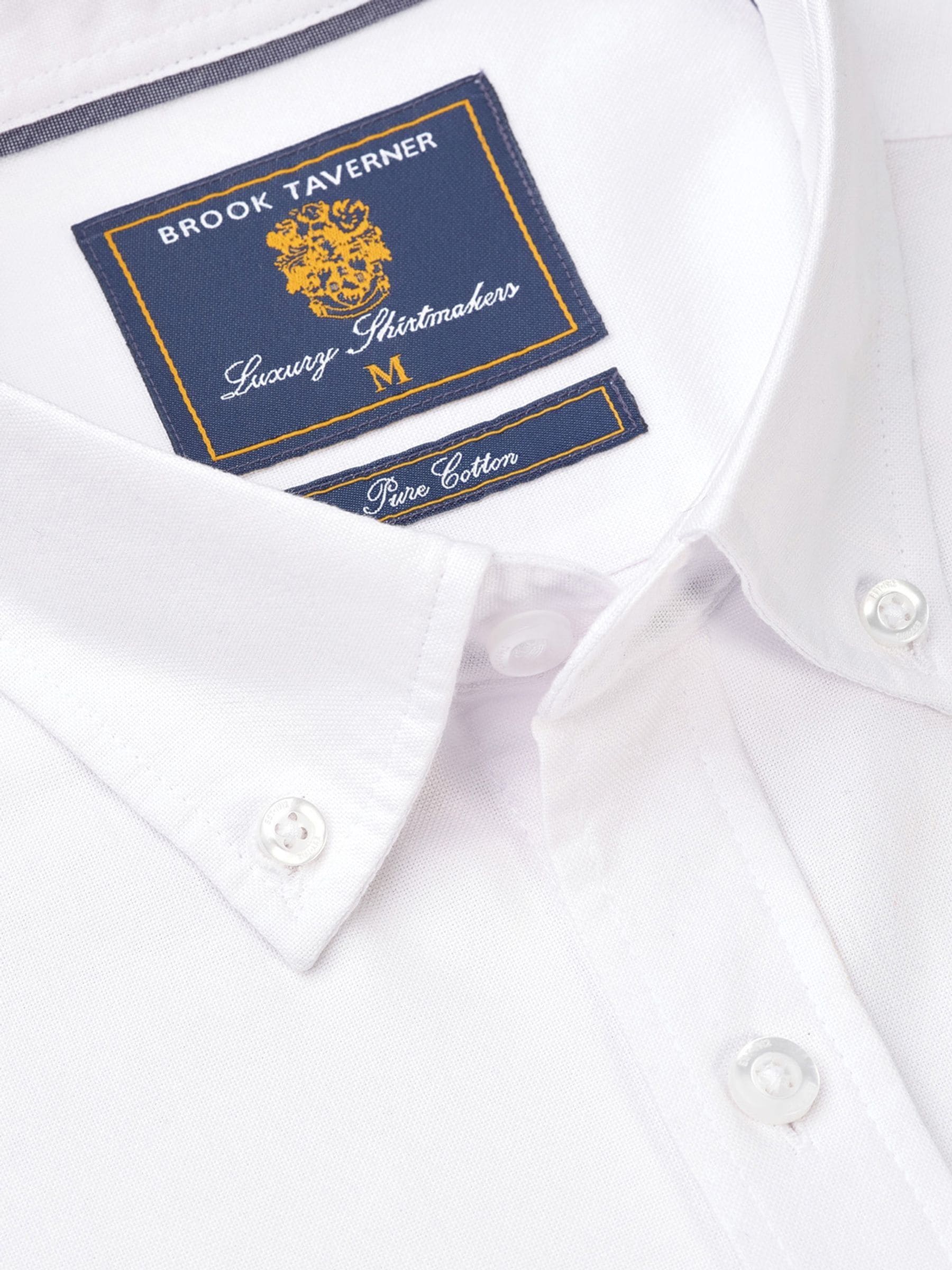 Wit - Brook Taverner 100% Cotton Oxford Shirt