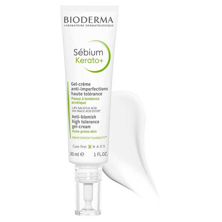 Bioderma Sebium Kerato + Creme-Gel Tube für unreine, ölige, zu Akne neigende Haut, 30 ml