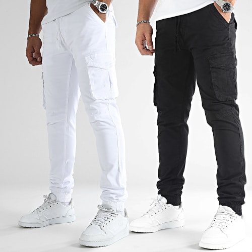 Lot De 2 Pantalons Cargo XQ05 Noir Blanc