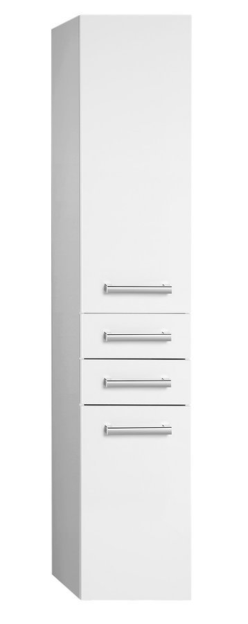 Aqualine Vega kolomkast met wasmand 184x40x31cm wit