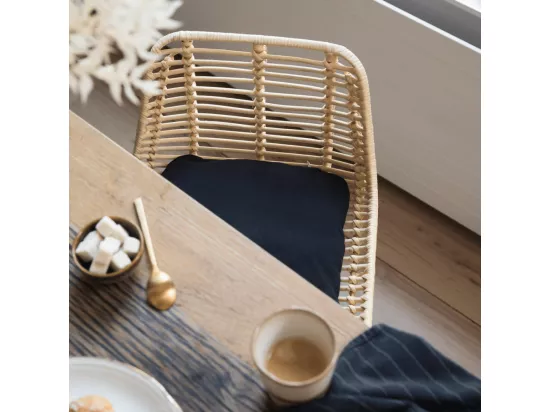 Capurgana - Lot de 2 chaises de bar design en rotin H67cm - Naturel