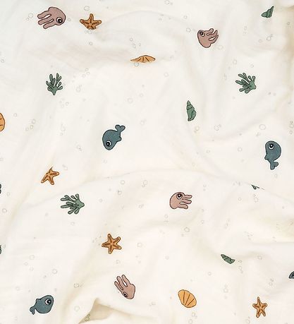 Done by Deer Babysv?b - 100x100 cm - Sea Friends - Beige