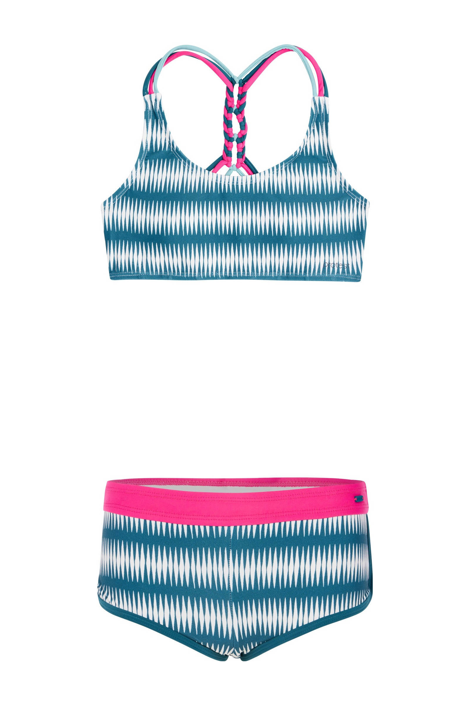 Protest crop bikini PRTZUKA JR blauw/wit/roze