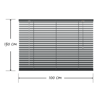 KARWEI aluminium jaloezie 25 mm antraciet (kleurnr. 226) 100x130 cm (bxh)