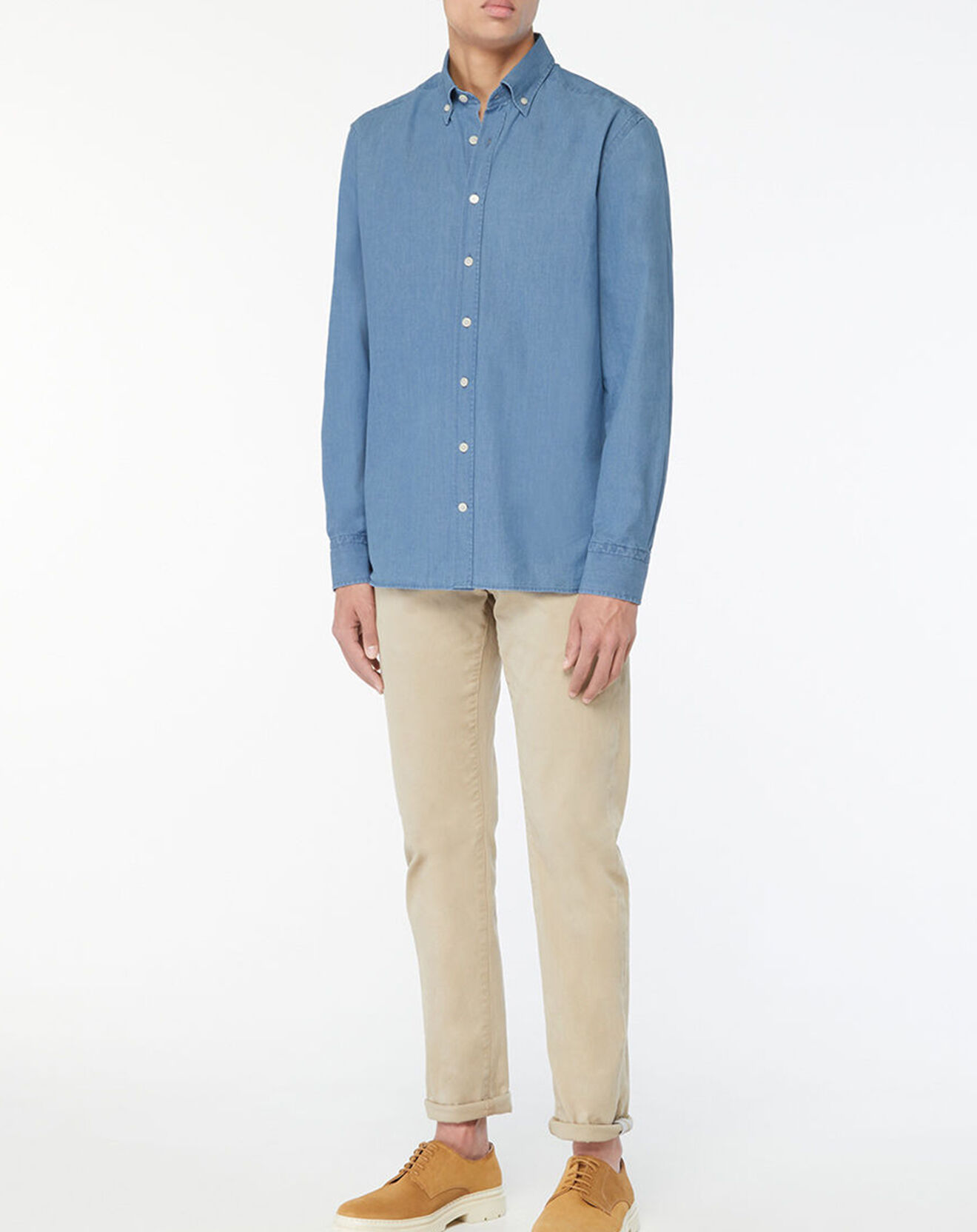 Hackett London Chemise Slim Fit en Denim bleue