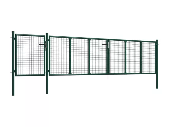 Portail de jardin Acier 500 x 100 cm Vert