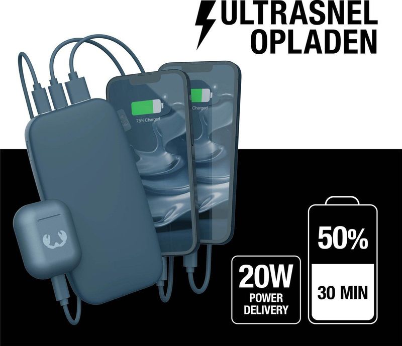 Fresh 'n Rebel - Powerbank 24000 mAh - Dive Blue - Snelladen