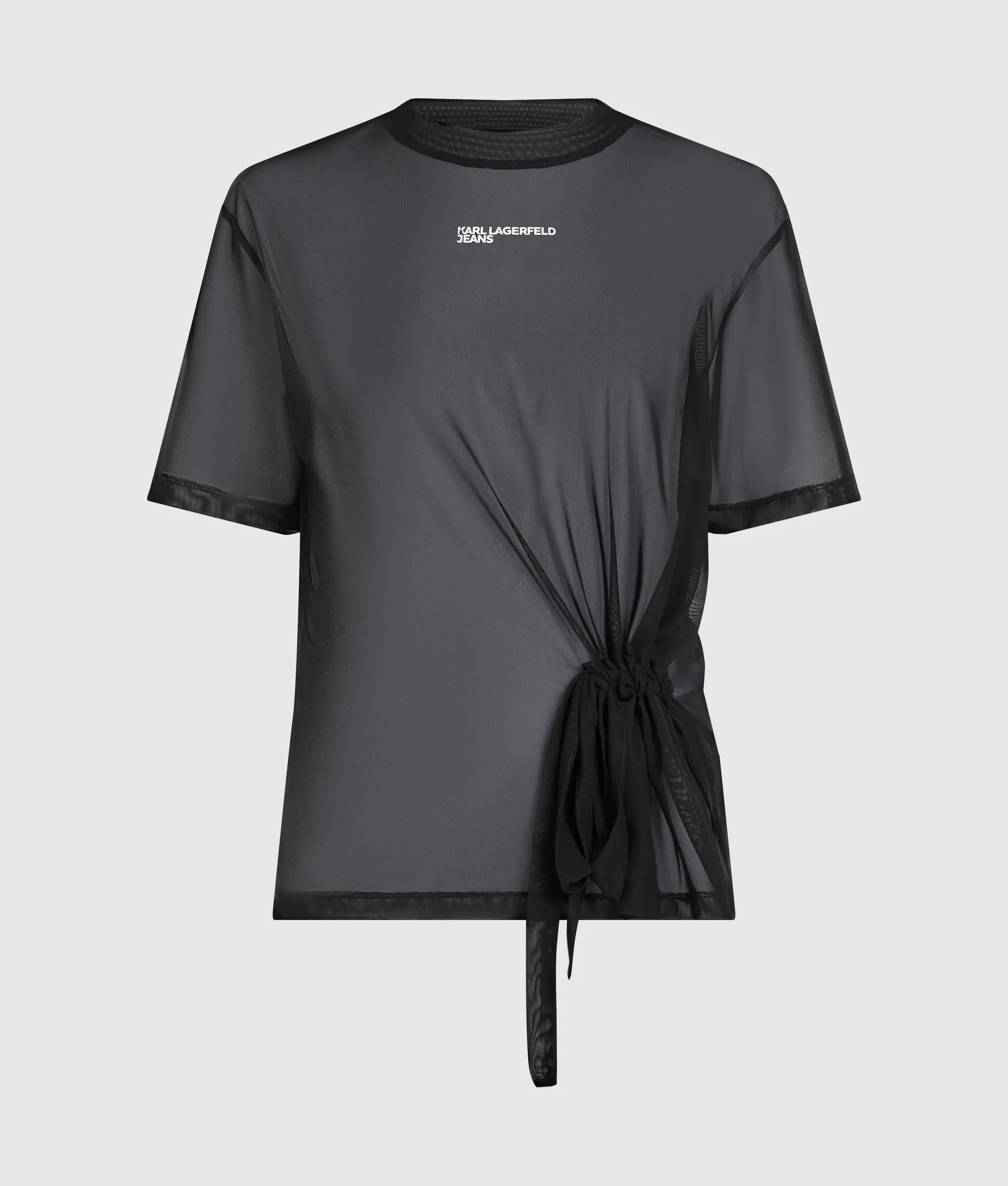 Mesh stropdas detail t-shirt