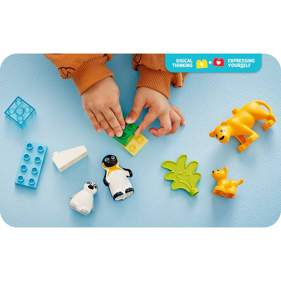LEGO DUPLO families van wilde dieren: pinguïns en leeuwen 10442