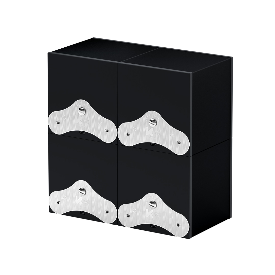 SwissKubik Masterbox Aluminium Schwarz - 4 Uhren