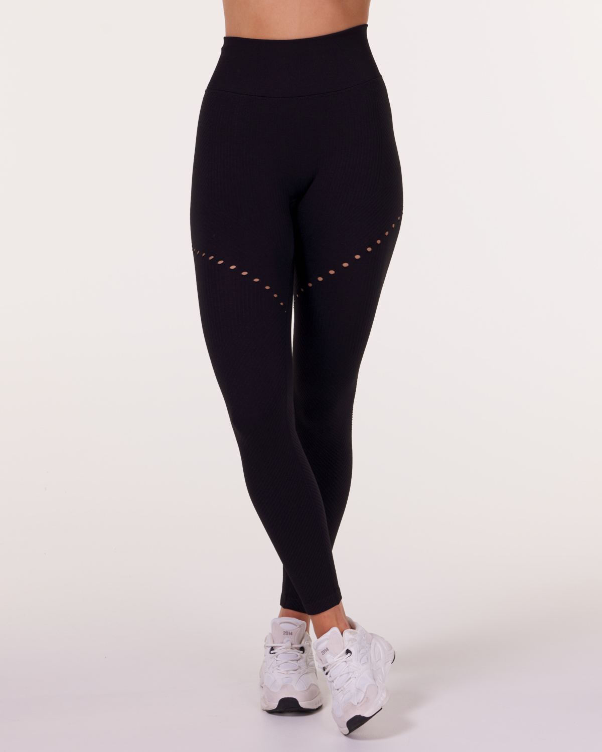 LEVITY Balance Herringbone Seamless Tights Black Marl