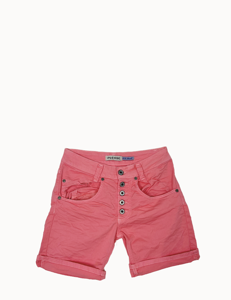 PLEASE SHORT TOILE BOUTONS APPARENT  CORAIL
