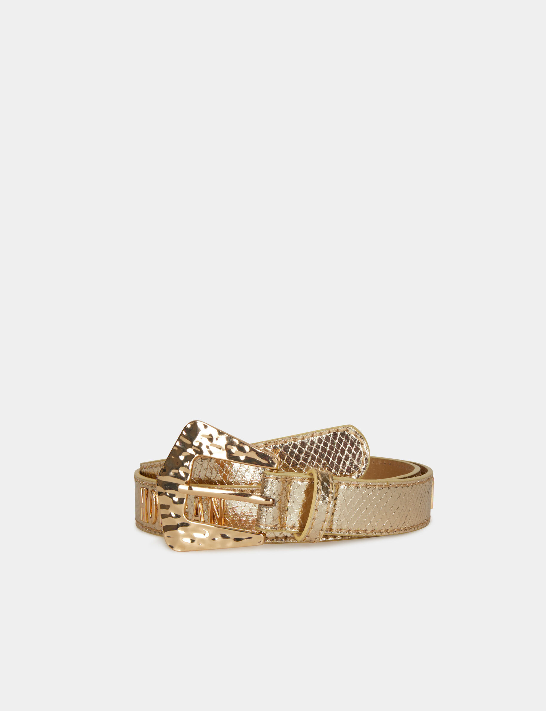 Ceinture « MORGAN » aspect python dore femme - dore
