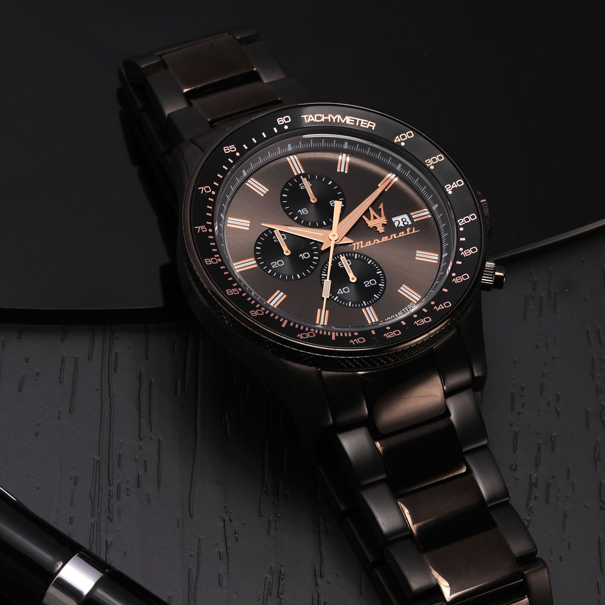 Montre MASERATI homme bracelet acier inoxydable noir