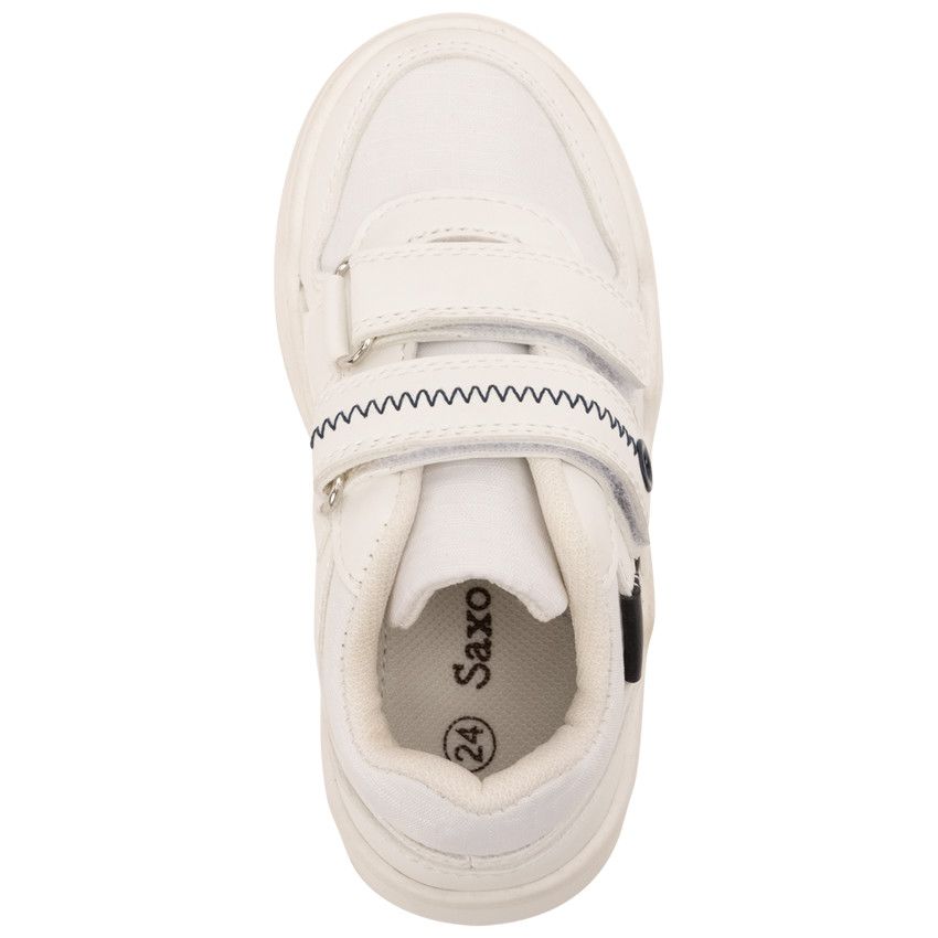 Baskets de sport blanches à double scratch pour garçon - Blanc
