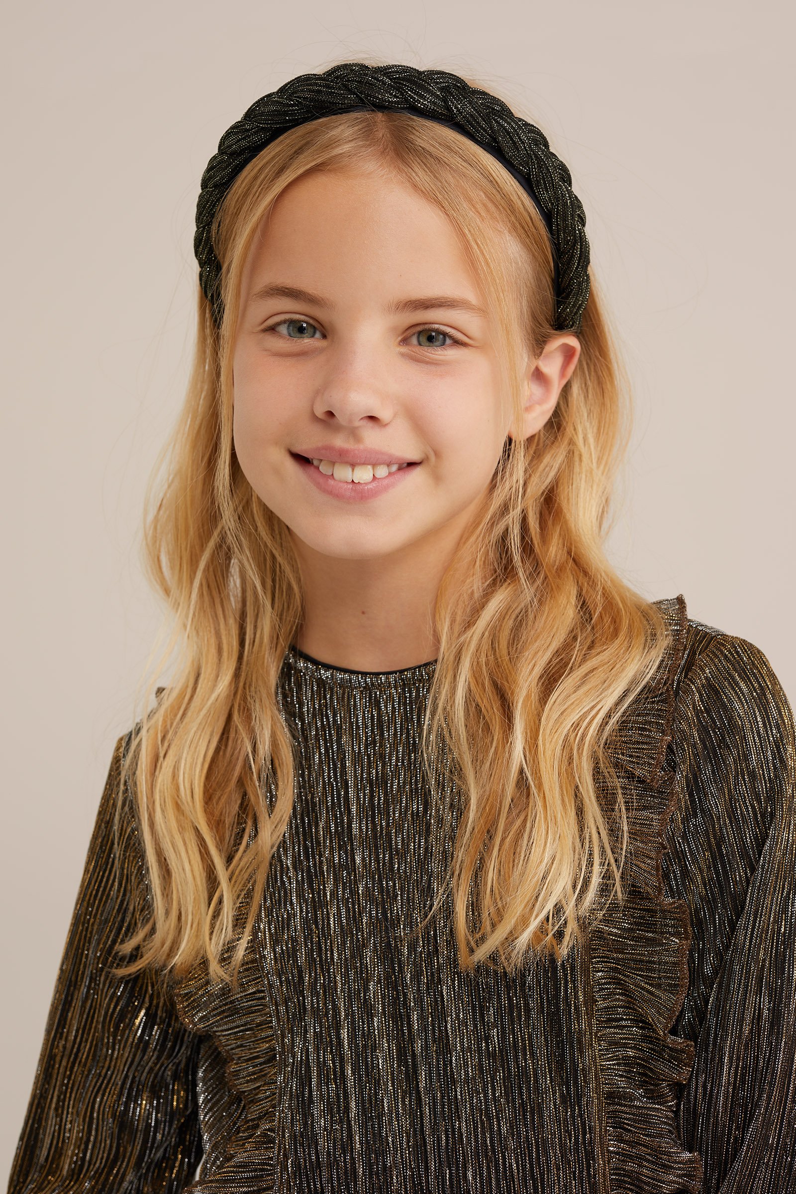 Meisjes haarband met glittergaren WE Fashion Goud