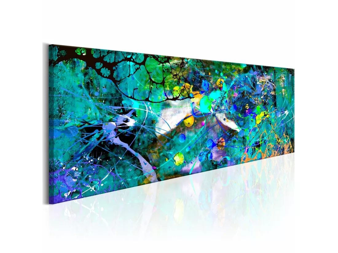Tableau jungle de saphir - 135 x 45 cm