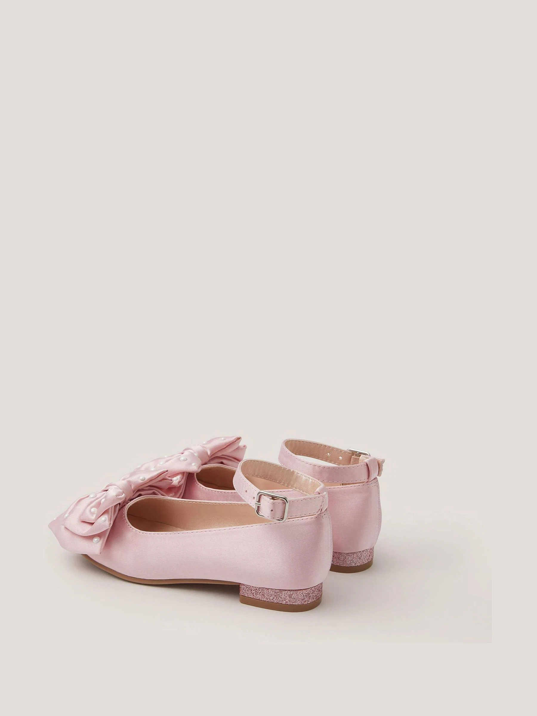 Roze - Monsoon Pearl Bow Satin Flats
