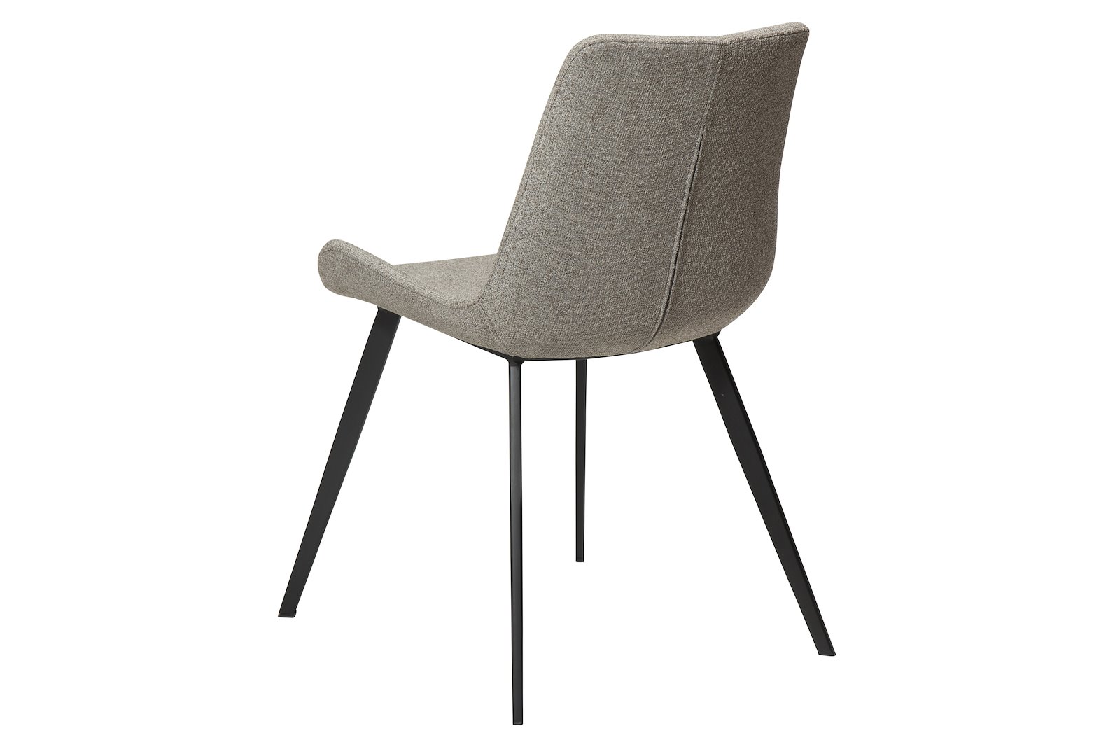 Hype spisestol Tekstil Bouclé Pebble Earth og sorte ben.