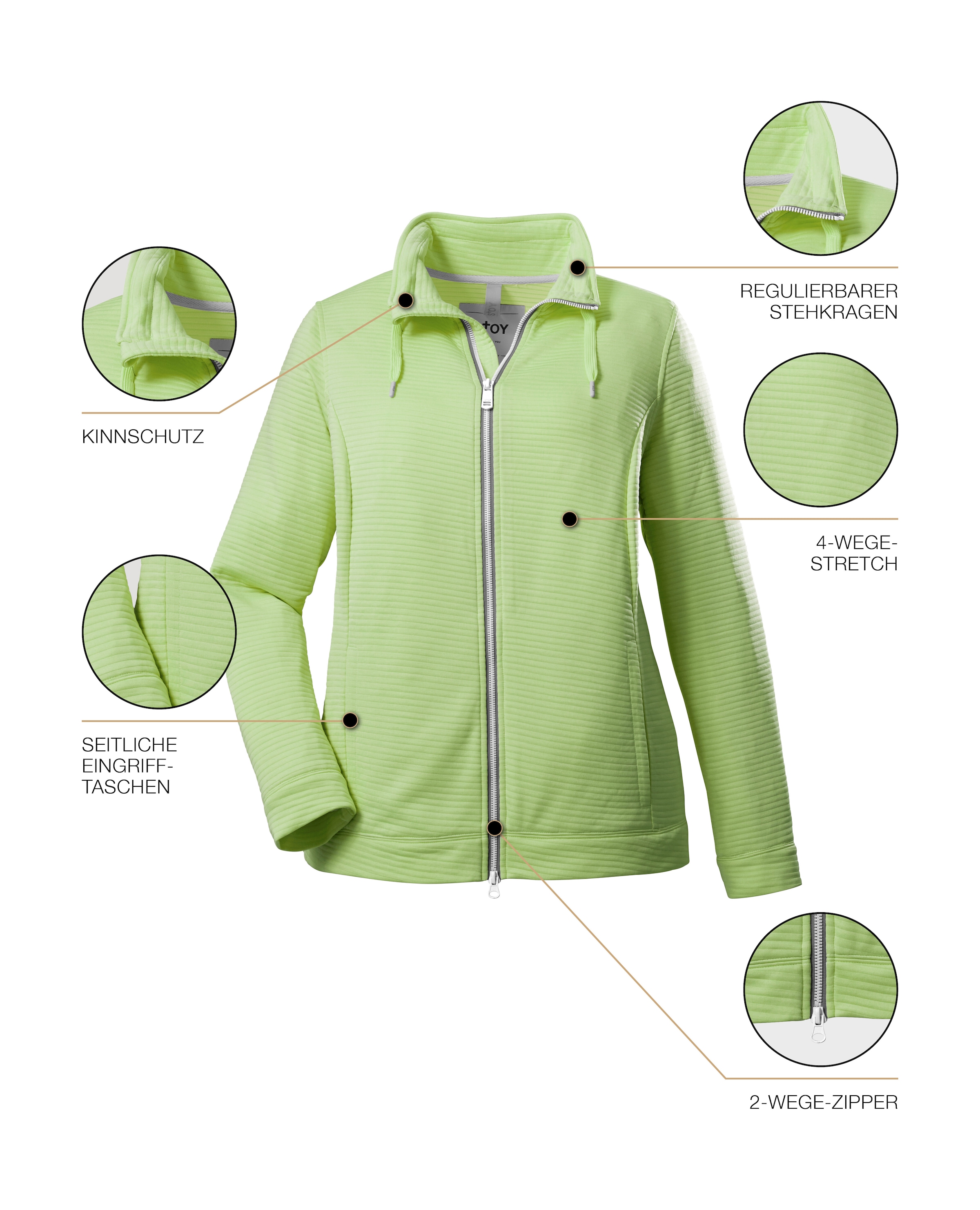 STOY Strickjacke »STS 13 WMN FLX JCKT« Leichte Powerstretchjacke mit 4-Wege-Stretch und Kinnschutz