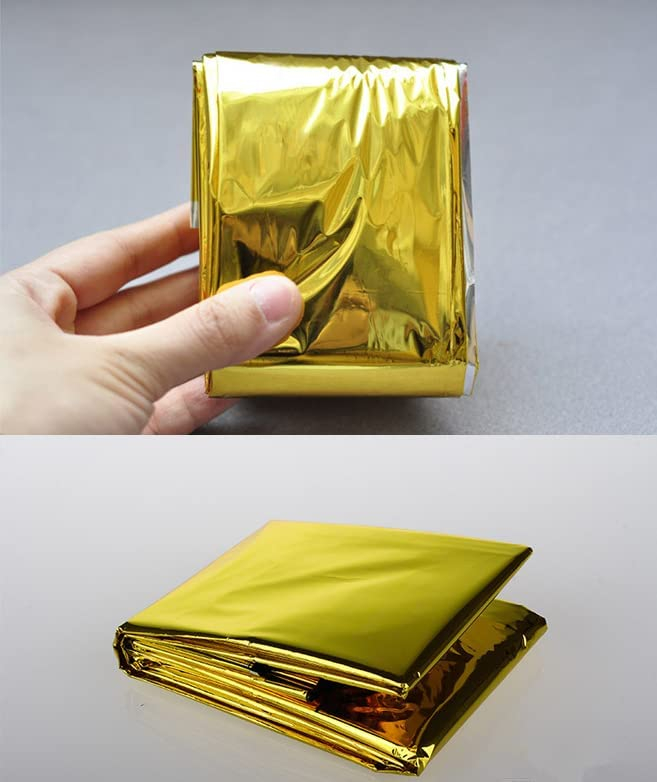 (210x160cm) Notfall Rettungsdecke Survival Erste Hilfe Thermo Decke - Gold