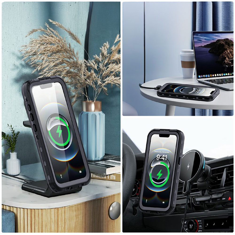 iPhone 16e MagSafe Wasserfeste Outdoor Schutz Hülle (IP68) - Schwarz