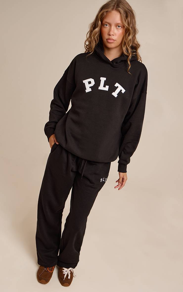 Deep Black Sweat À Casynthétiqueche Oversize Avec Logo Plt