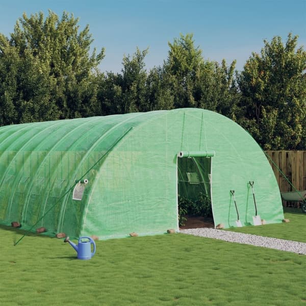 vidaXL Drivhus med stålramme grønn 144 m² 24x6x2,85 m
