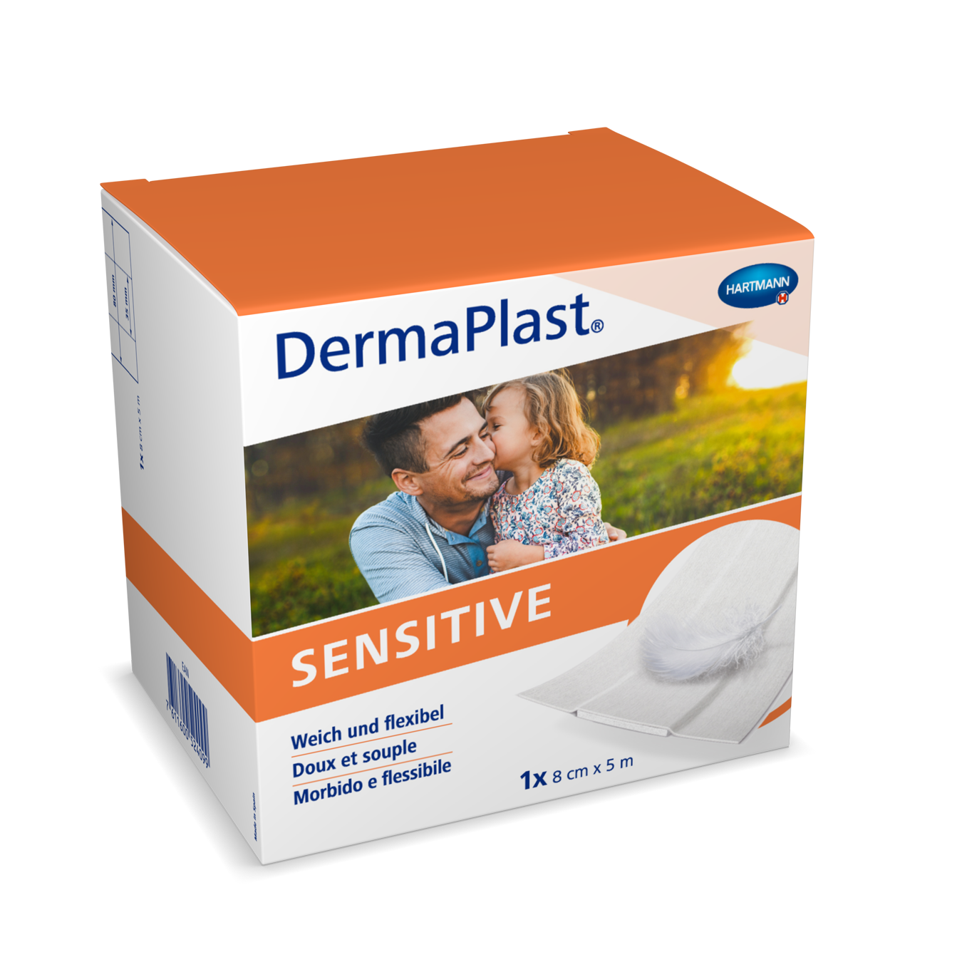 DERMAPLAST Sensitive Schnellverband 8cmx5m weiss Rolle 1 Stk