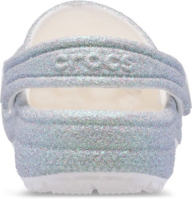 Crocs Classic Iridescent Glitter Kids Sandaler, Hvit