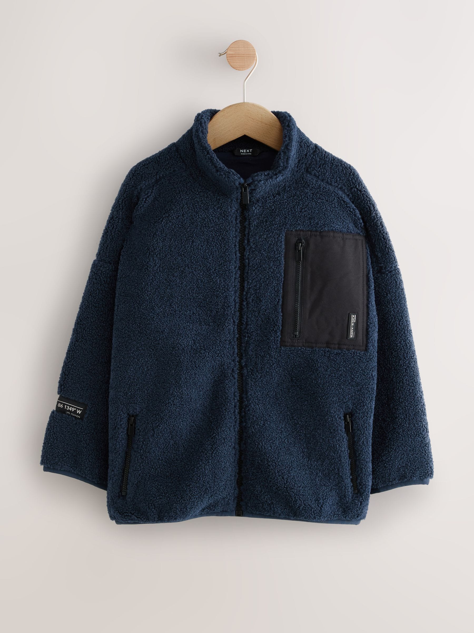 Blauw - Fleecejack met ritssluiting (3-16jr)