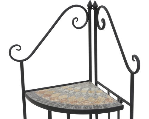 Siena Garden Prato ijzeren mozaïek bloemenhoekplank, B 36 H 141,5 cm, zwart