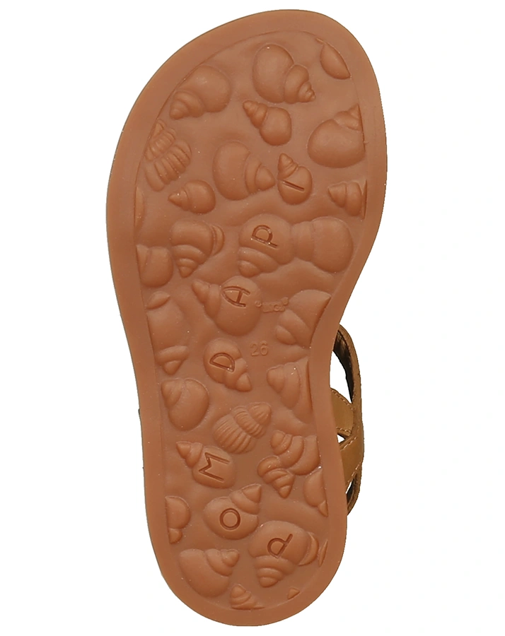 Leder-Sandalen PLAGETTE COLIBRI in cognac