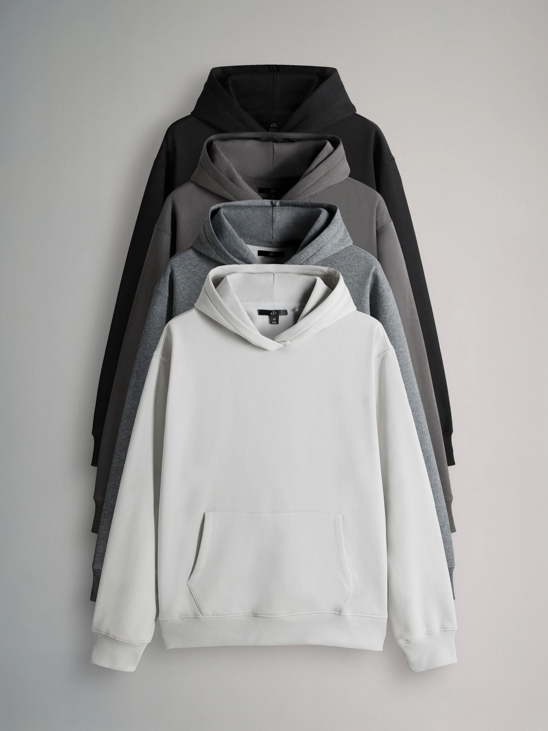 Zwart/grijs gemêleerd/crème - Verpakking van 4 - The Set Relaxed Fit Hoodies
