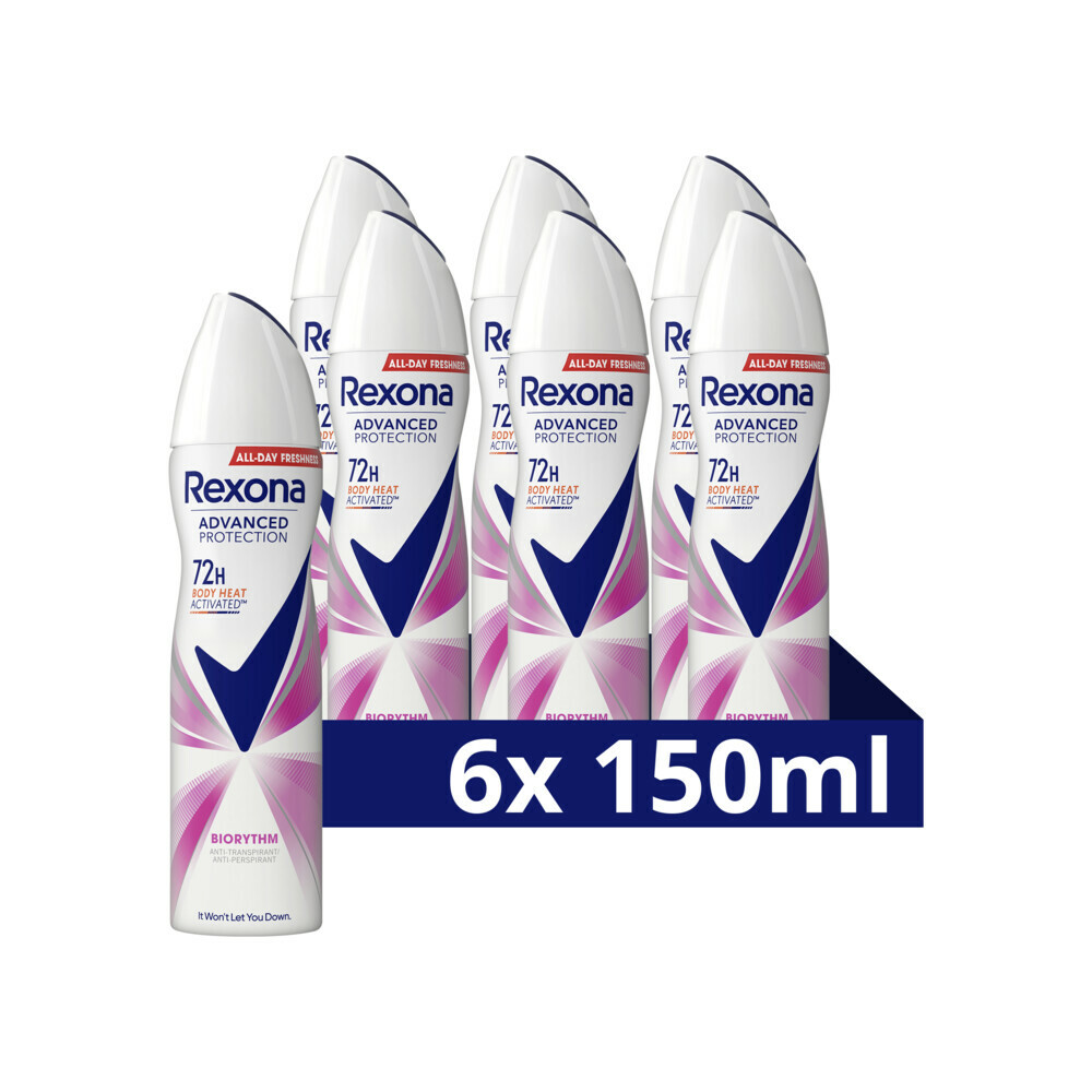6x Rexona Deodorant Spray Advanced Protection Ultra Dry Biorythm150 ml