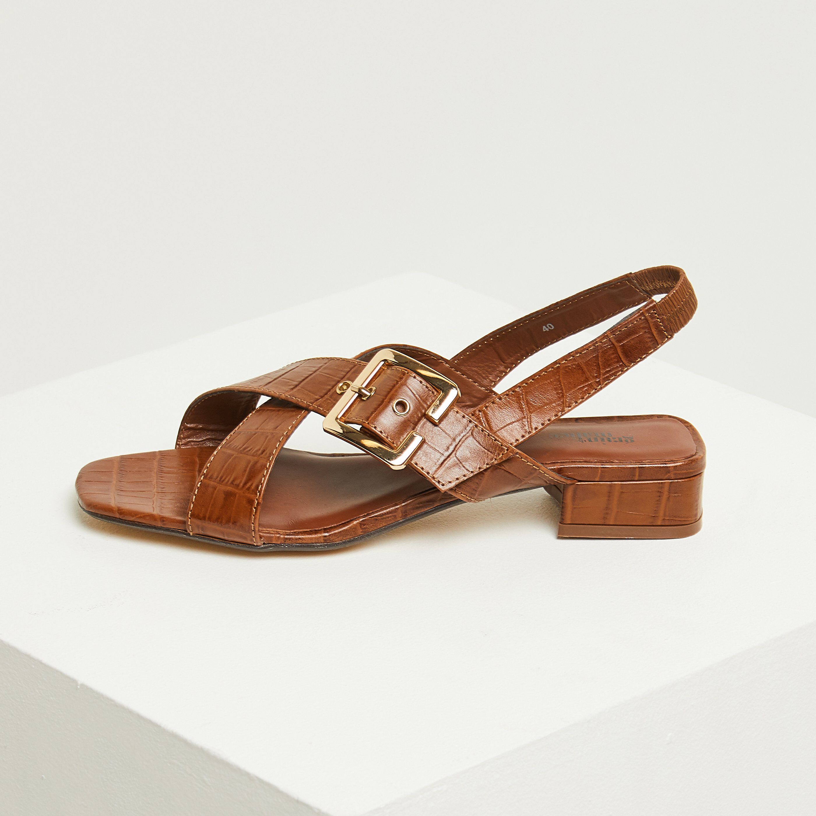 Sandales en cuir femme - CAMEL