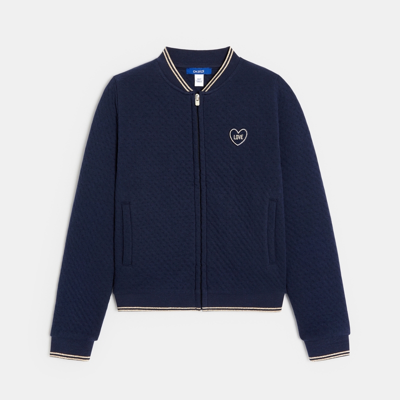 Sweat-shirt teddy molletonné bleu fille
