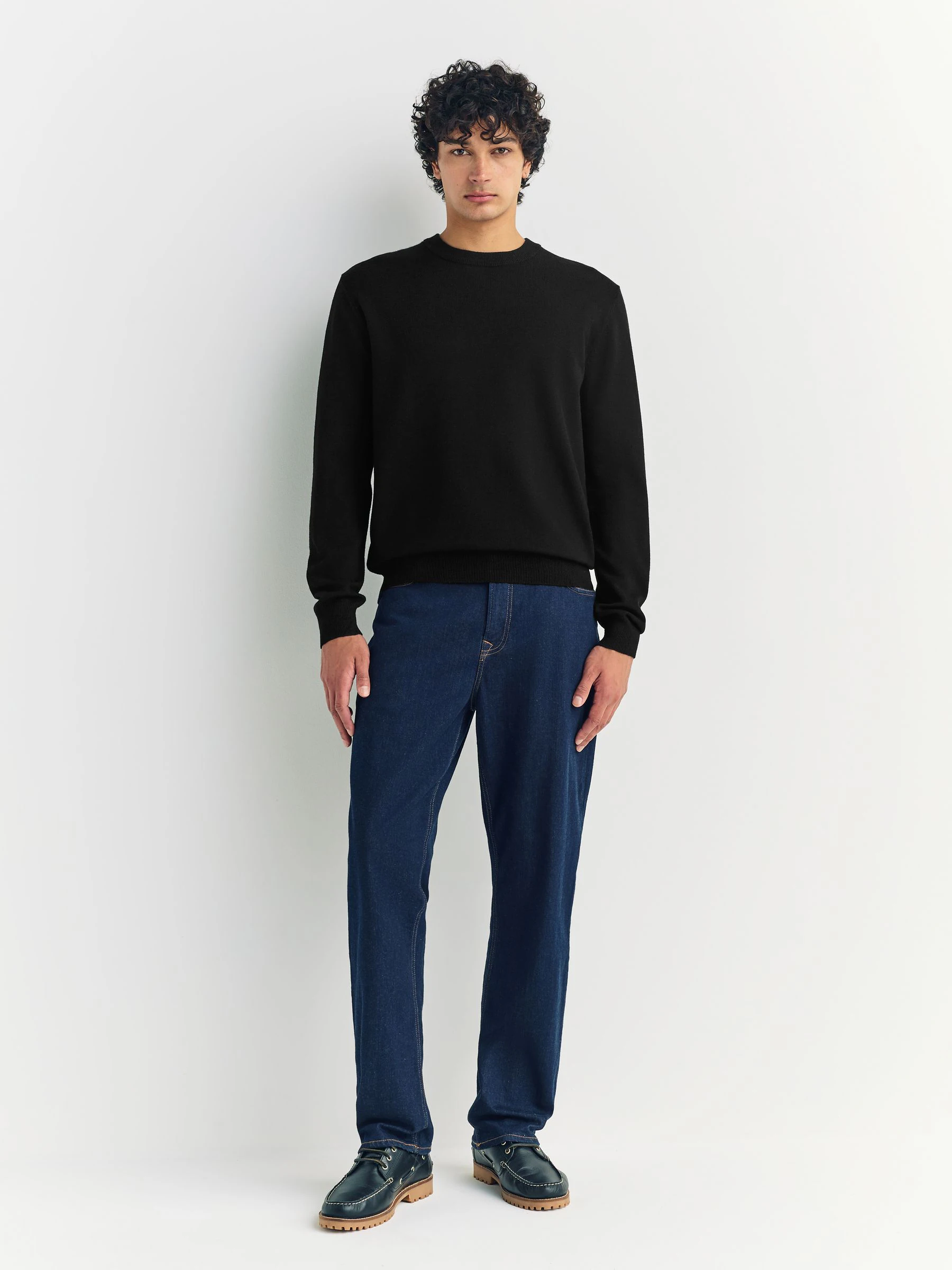 Zwart - Regular Fit Soft Touch Crew Neck Jumper
