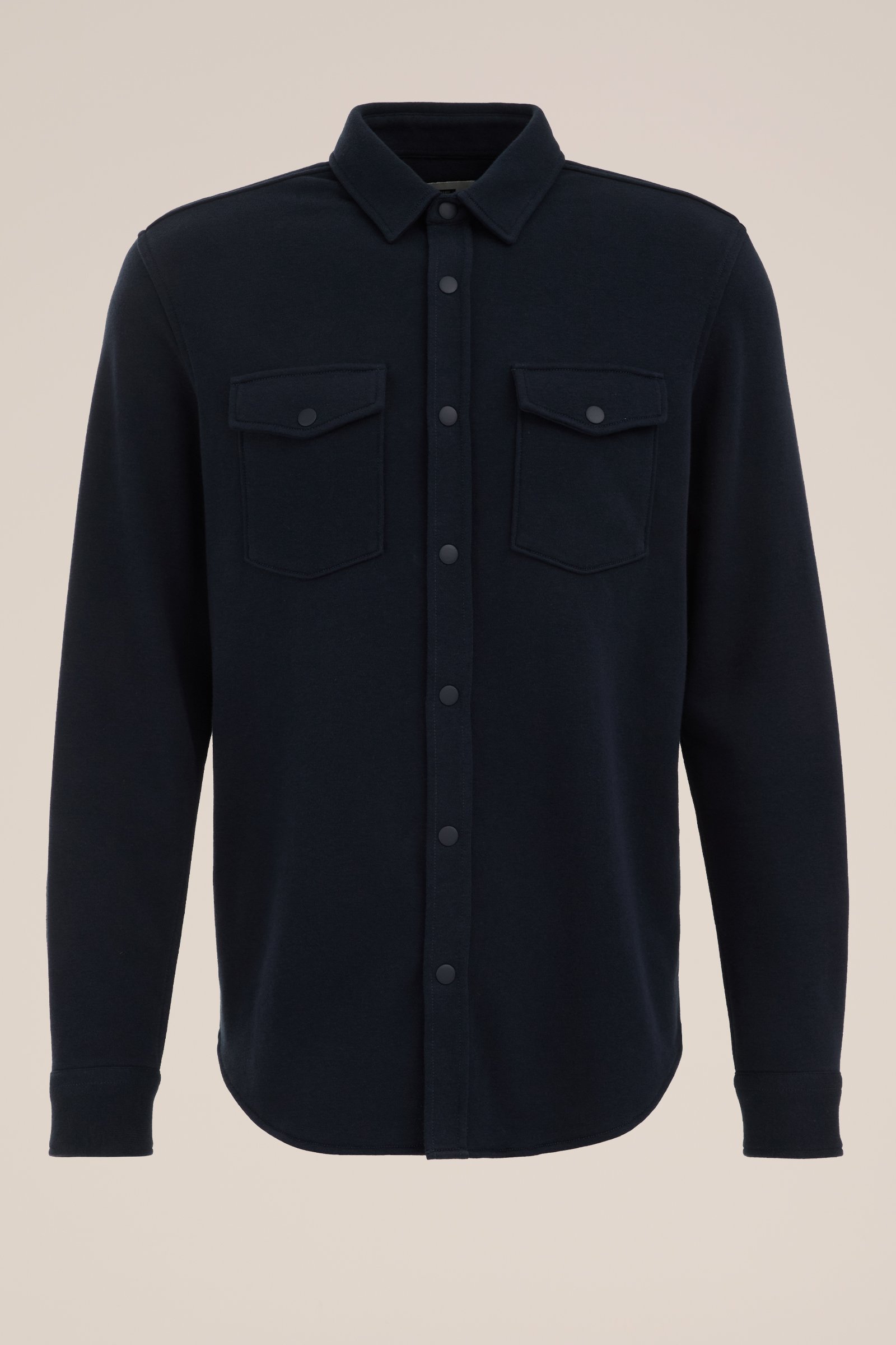 gebreid smart overshirt van katoenmix Fundamentals Donkerblauw