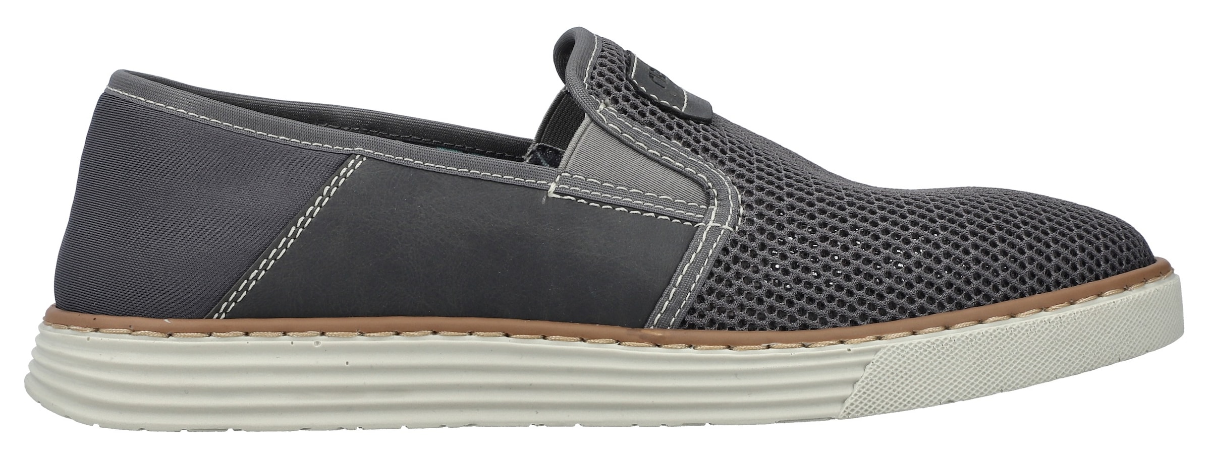 Rieker Slipper  Espadrilles, Sommerschuh mit kontrastfarbenen Ziernähten