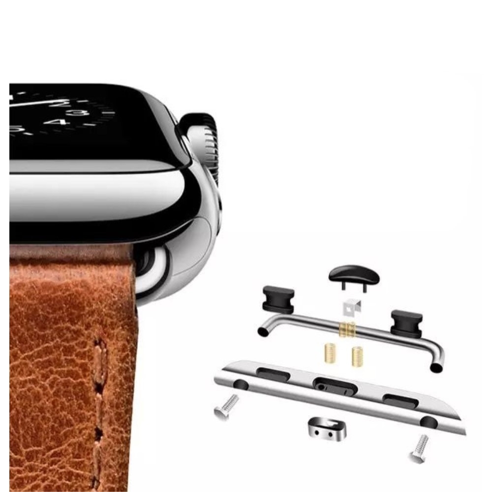 Apple Watch (49/46/45/44 mm) Ersatz Leder Armband im Retro Look (Gelenkumfang 167-222 cm) - Hellbraun