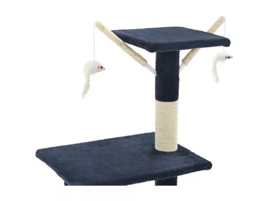 Arbre à chat avec griffoirs en sisal 138 cm Bleu foncé