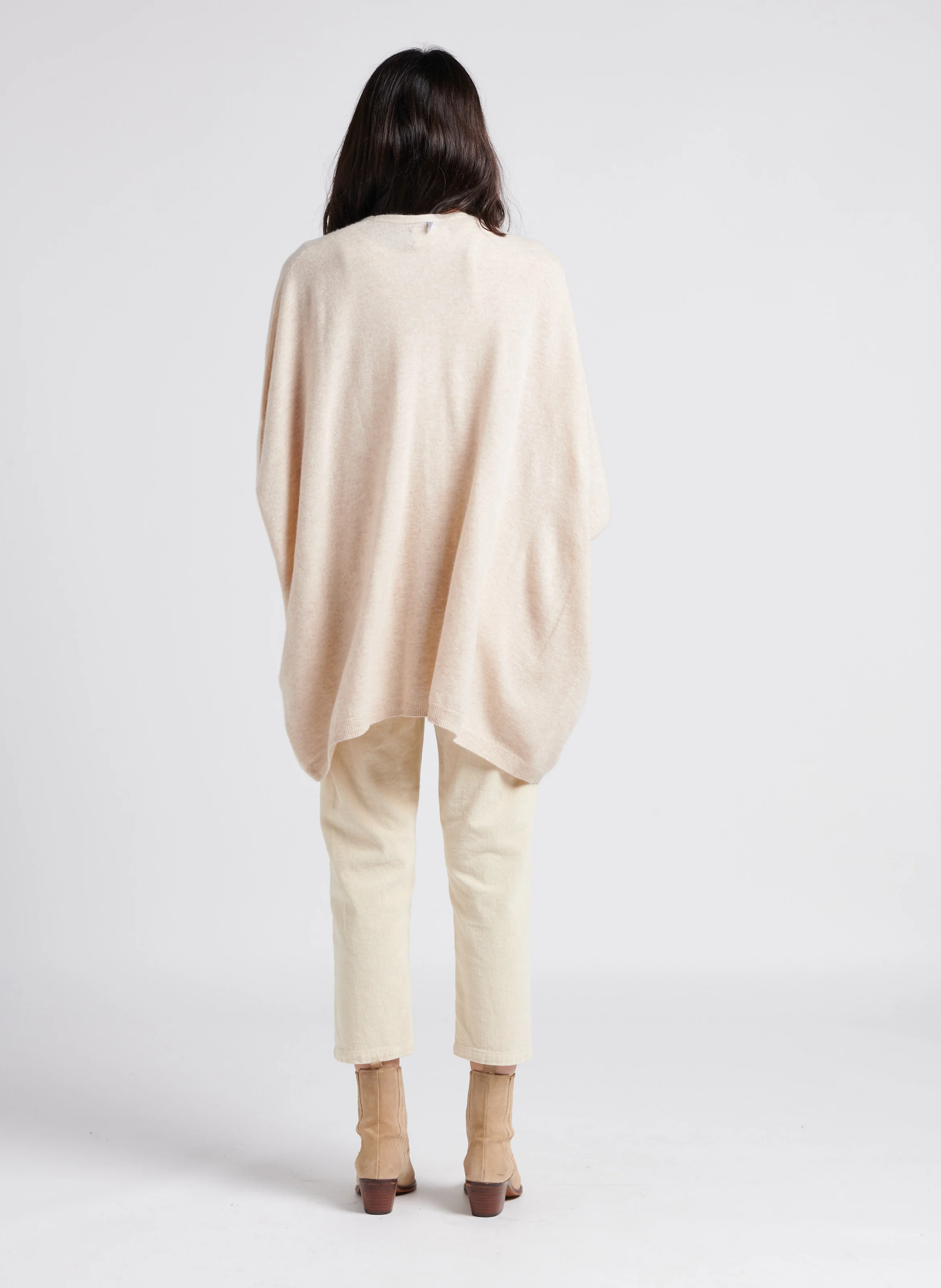 Pantalon style charpentier en coton velours | Beige