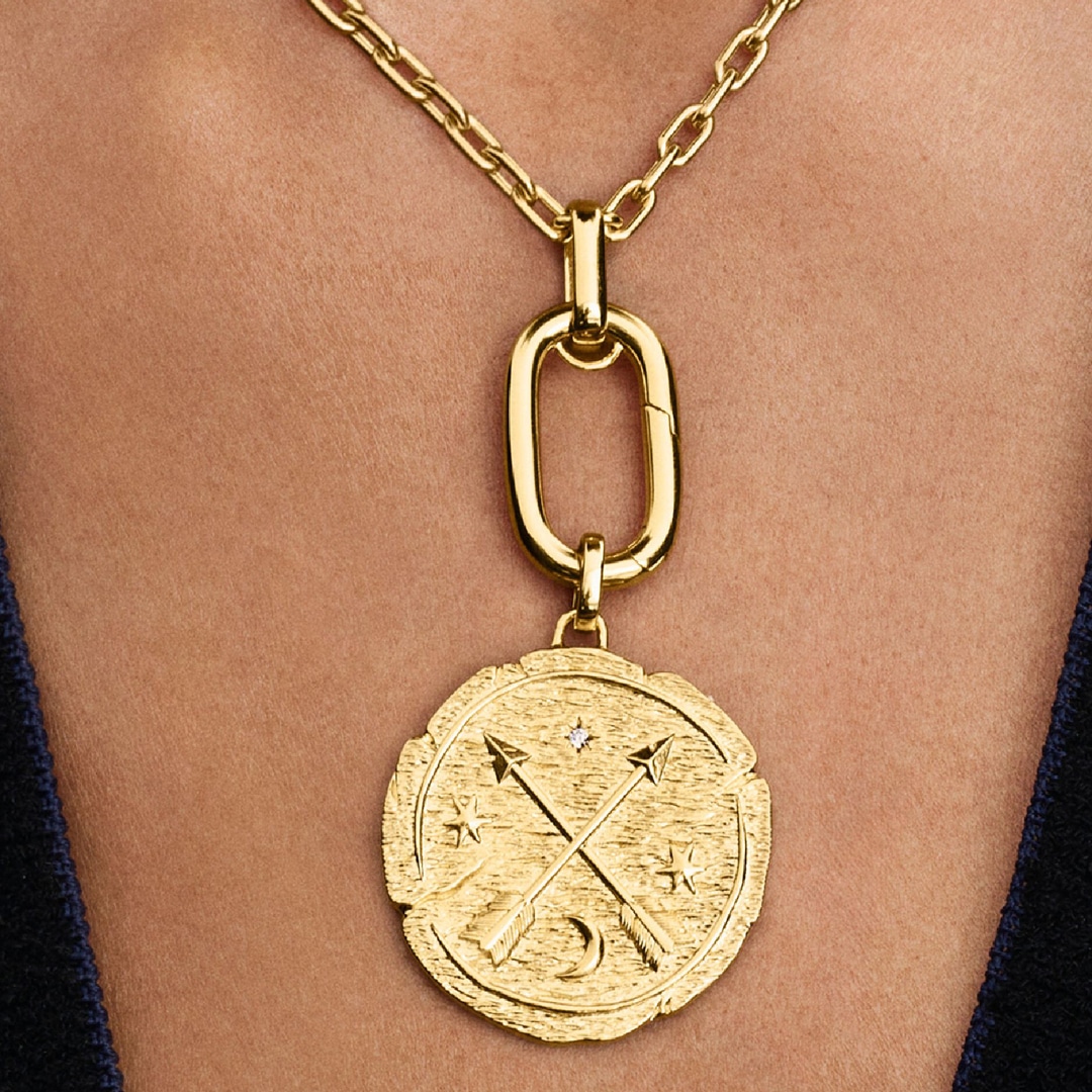 Pandora Gold ME Gekreuzte Pfeile Grosses Medaillon-Charm